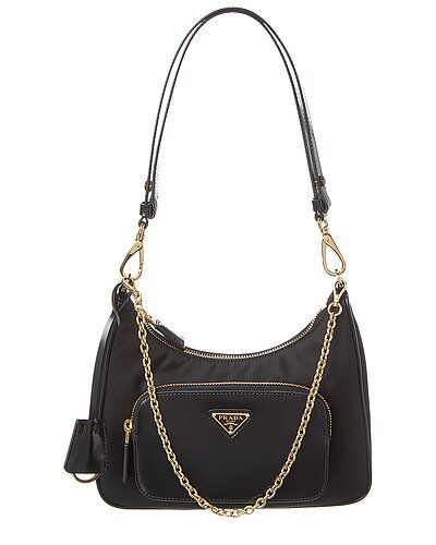 Logo Nylon & Leather Shoulder Bag | Gilt & Gilt City