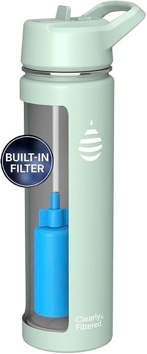 Clearly Filtered Water Bottle | Removes 200+ Contaminants, Double-Wall Insulated Stainless Steel,... | Amazon (US)