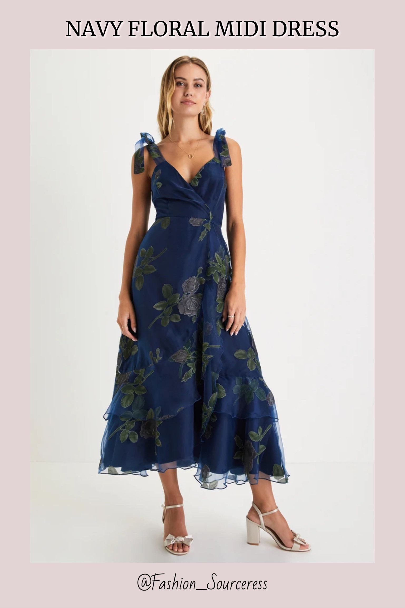 strapless open back dress Vintage 80s Blue Floral Off-Shoulder Fit & Flare Midi Dress main image 0
