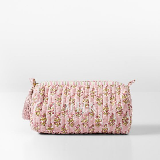 Block Print Quilted Cosmetic Pouch | Mark and Graham