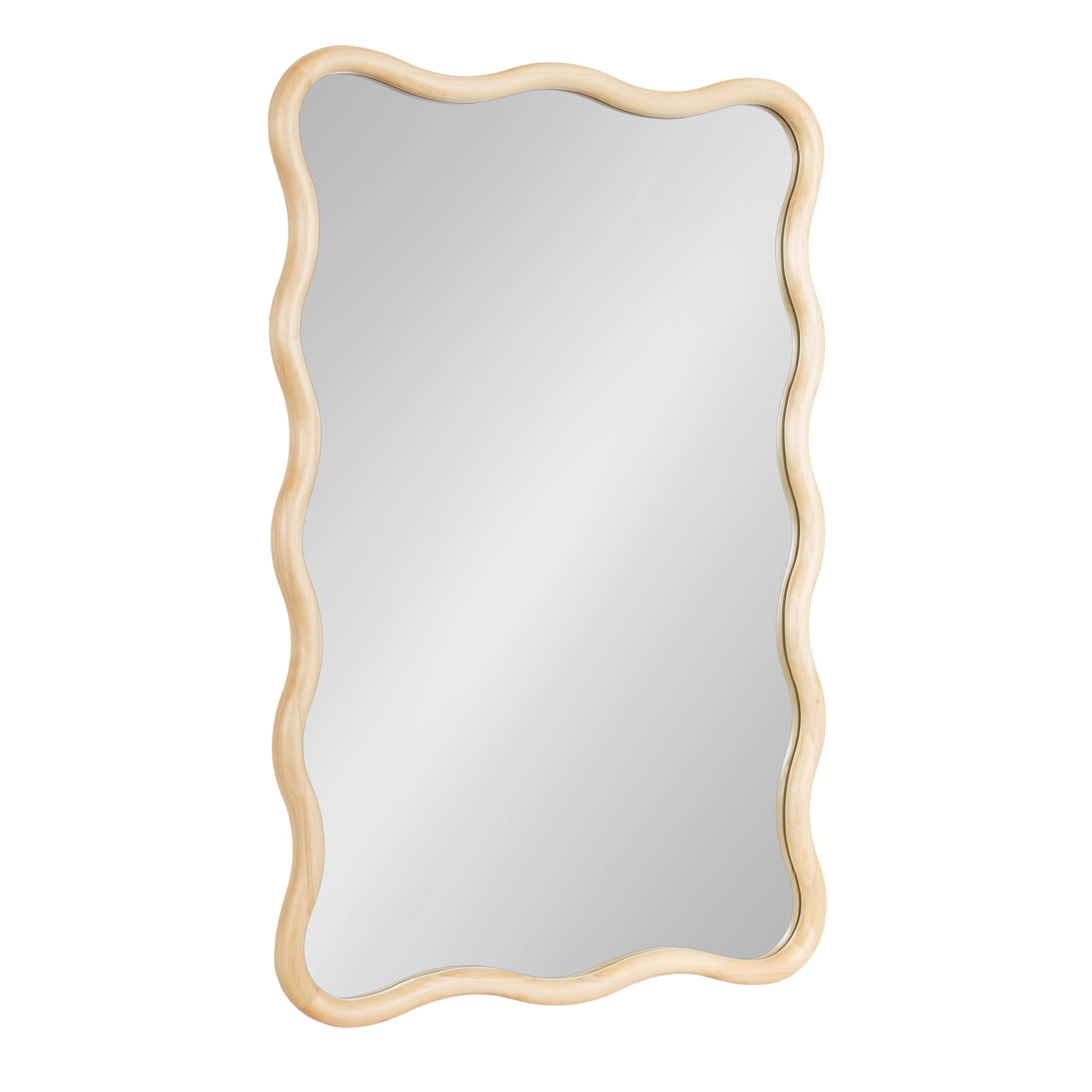 Kate and Laurel Talma Modern Scalloped Rectangle Wall Mirror, 24 x 36, Natural Wood, Rectangular ... | Amazon (US)