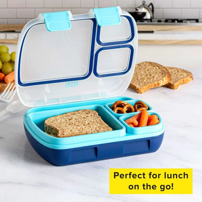 Tasty Kids Bento Box with Removable Tray and Handle, Blue | Walmart (US)