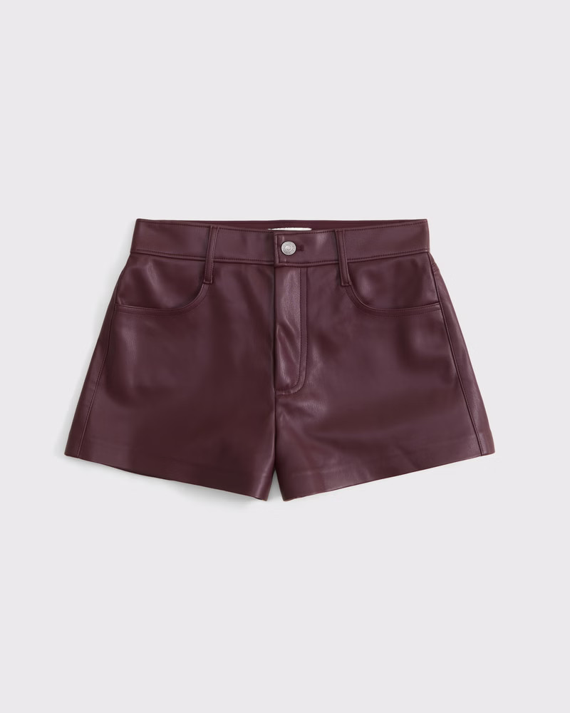 High Rise Vegan Leather Micro Short | Abercrombie & Fitch (US)