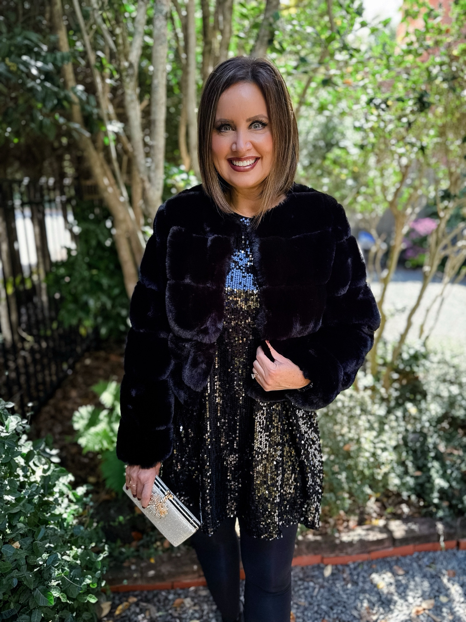 Avara Holiday Outfit
Faux fur jacket - true to size (medium)
Sequin dress - roomy fit, in a small 



#LTKParties #LTKHoliday #LTKOver40