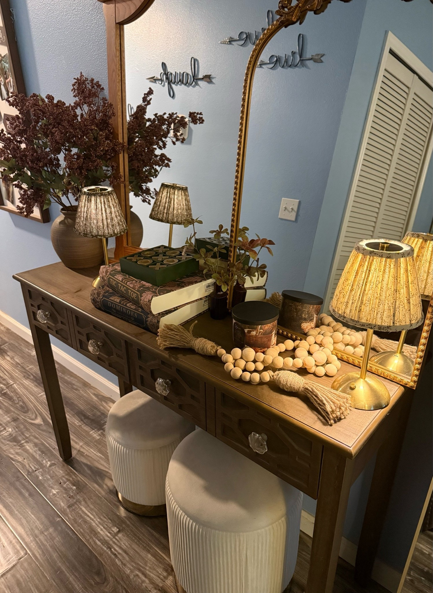 Loving how my entryway table came together with all my new pieces 🤎🍂🕯️ everything here is from either Walmart, Amazon, or Target 🎯 designer look for way less 


Home decor / fall home / neutrals / neutral home / boho home decor / moody fall / moody vibes / designer inspired / designer look / aesthetic / lamps / board games / stems / neutral vase / cozy home / cozy vibes

#LTKSeasonal #LTKHome #LTKdayinmylife