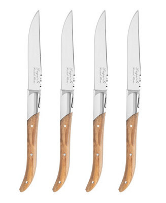 French HomeLaguiole Set of 4 Connoisseur Steak Knives with Olive Wood Handles | Macy's