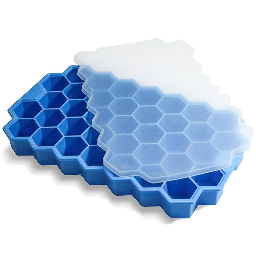 Ice Cube Trays for Freezer with Lid-37 Grid Silicone for Small Ice Cube Molds,Easy-Release Reusab... | Amazon (US)