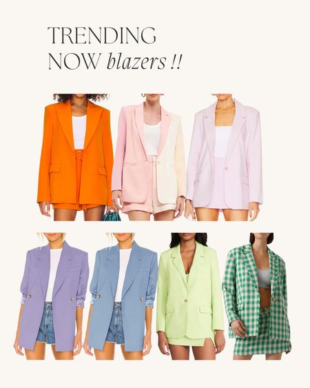 Colorful blazers perfect for layering over two piece sets, with shorts or dresses for summer! 

#LTKunder100