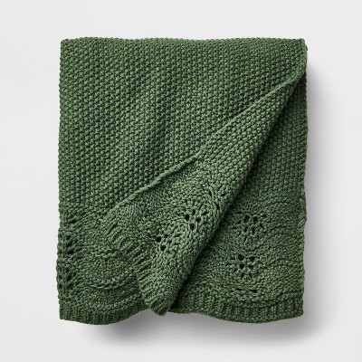 Scalloped Knit Throw Green - Threshold™ designed with Studio McGee | Target