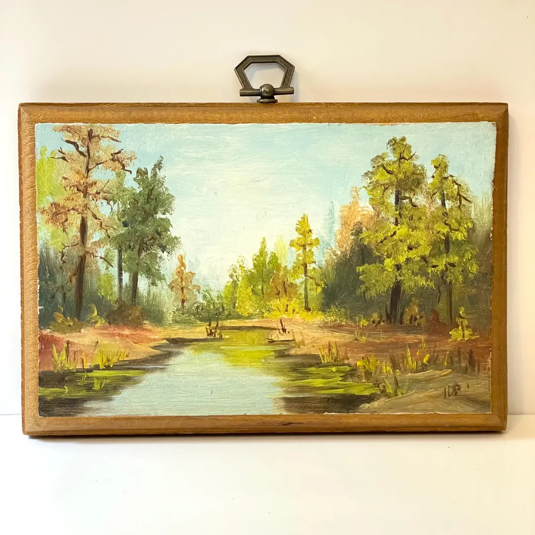 Vintage Mid Century Isobel's of California Small Landscape Oil Painting Signed - Etsy | Etsy (US)