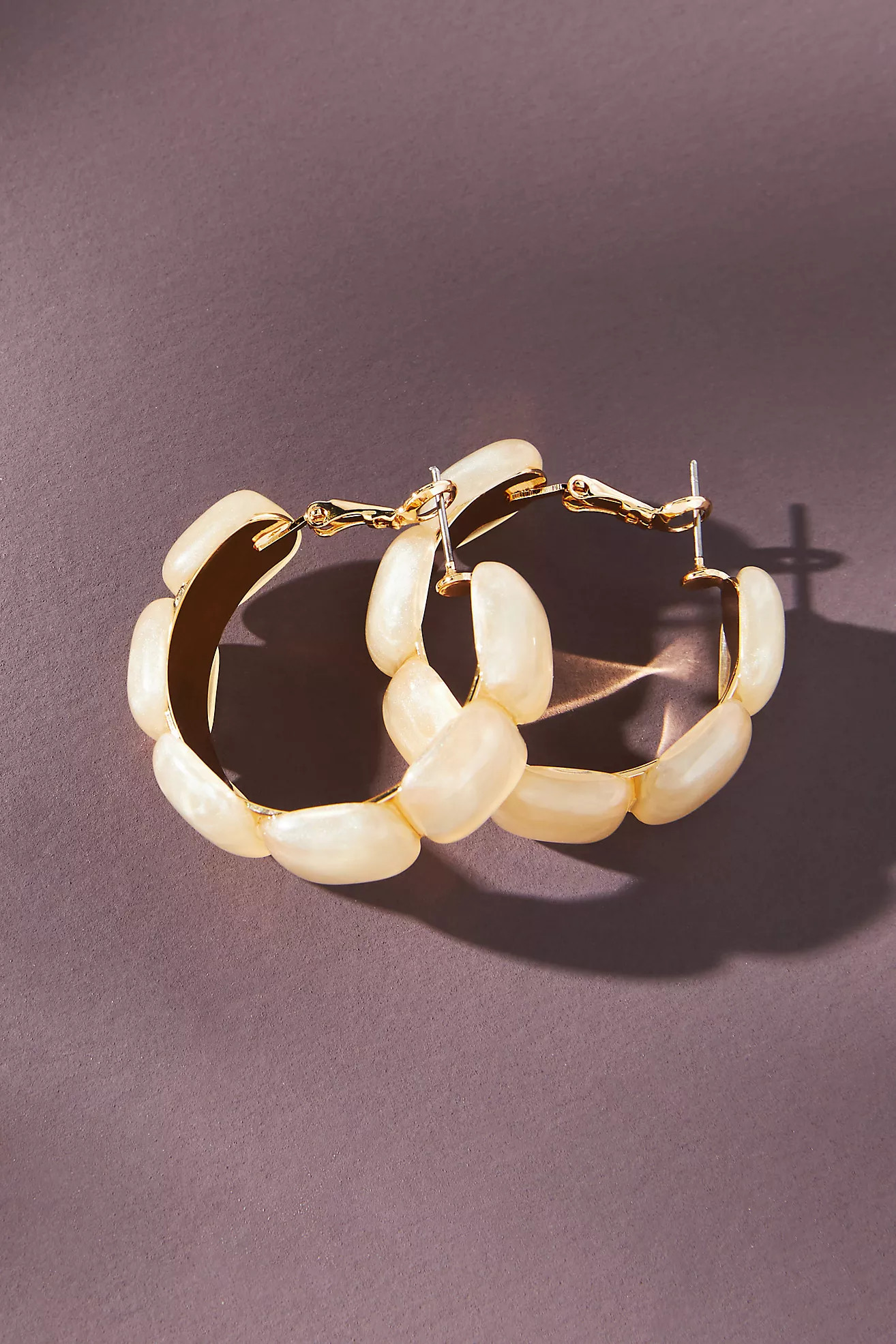 Scalloped Stone Hoop Earrings | Anthropologie (US)