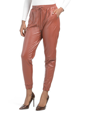 Clean Faux Leather Joggers | TJ Maxx