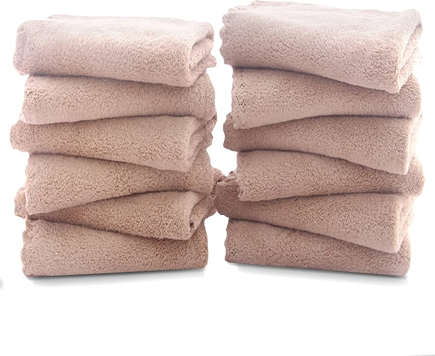 12 Pack Premium Washcloths Set - Quick Drying - Soft Microfiber Coral Velvet Highly Absorbent Was... | Amazon (US)