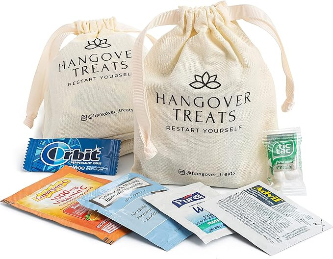 Hangover Treats 5 Pcs Hangover Kit Supplies And Bags for Bachelorette Party Favor | Items for Han... | Amazon (US)