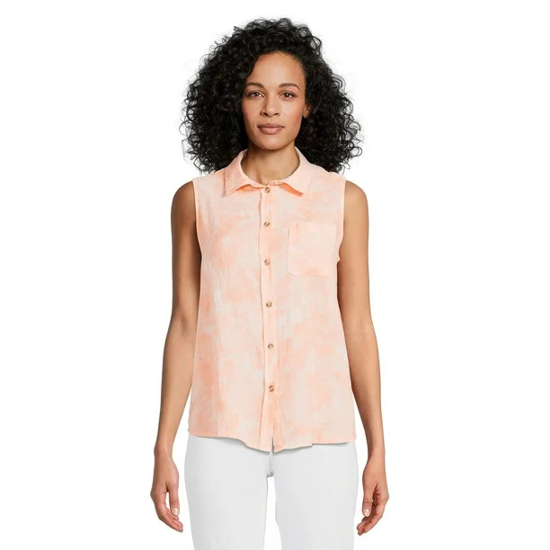 Time & Tru Women's Sleeveless henley | Walmart (US)