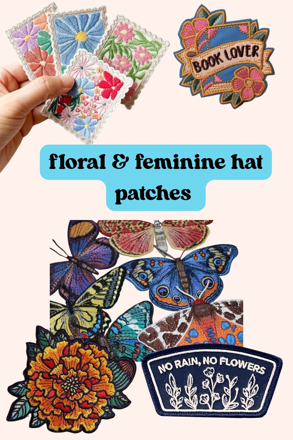 Floral & feminine trucker hat patches! 
Girly trucker hat patches with flowers, butterflies, and books! 

#LTKStyleTip #LTKFindsUnder50 #LTKSeasonal