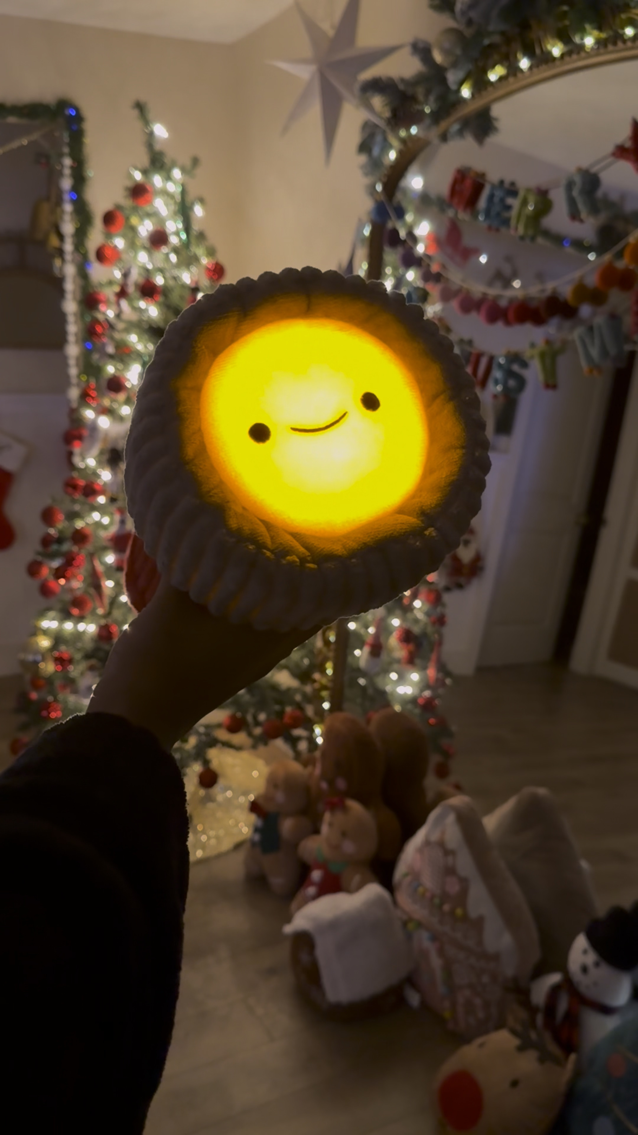 This adorable flashlight-inspired friend features a happy face, cozy textures, and surprise interactivity—just give it a hug to activate cheerful sound effects and a warm glowing light. The ultra-soft plush body is perfect for bedtime snuggles, while its friendly design adds a touch of charm to any playroom or sleepover. Built to last and made for smiles, it’s a glowing companion kids will reach for again and again.