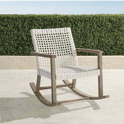 Isola Teak Rocking Chair in Weathered Finish | Frontgate | Frontgate