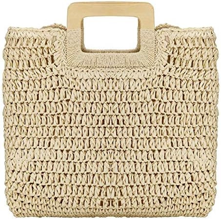 YYW Straw Tote Bag Women Hand Woven Large Casual Handbags Hobo Straw Beach Bag with Lining Pocket... | Amazon (US)