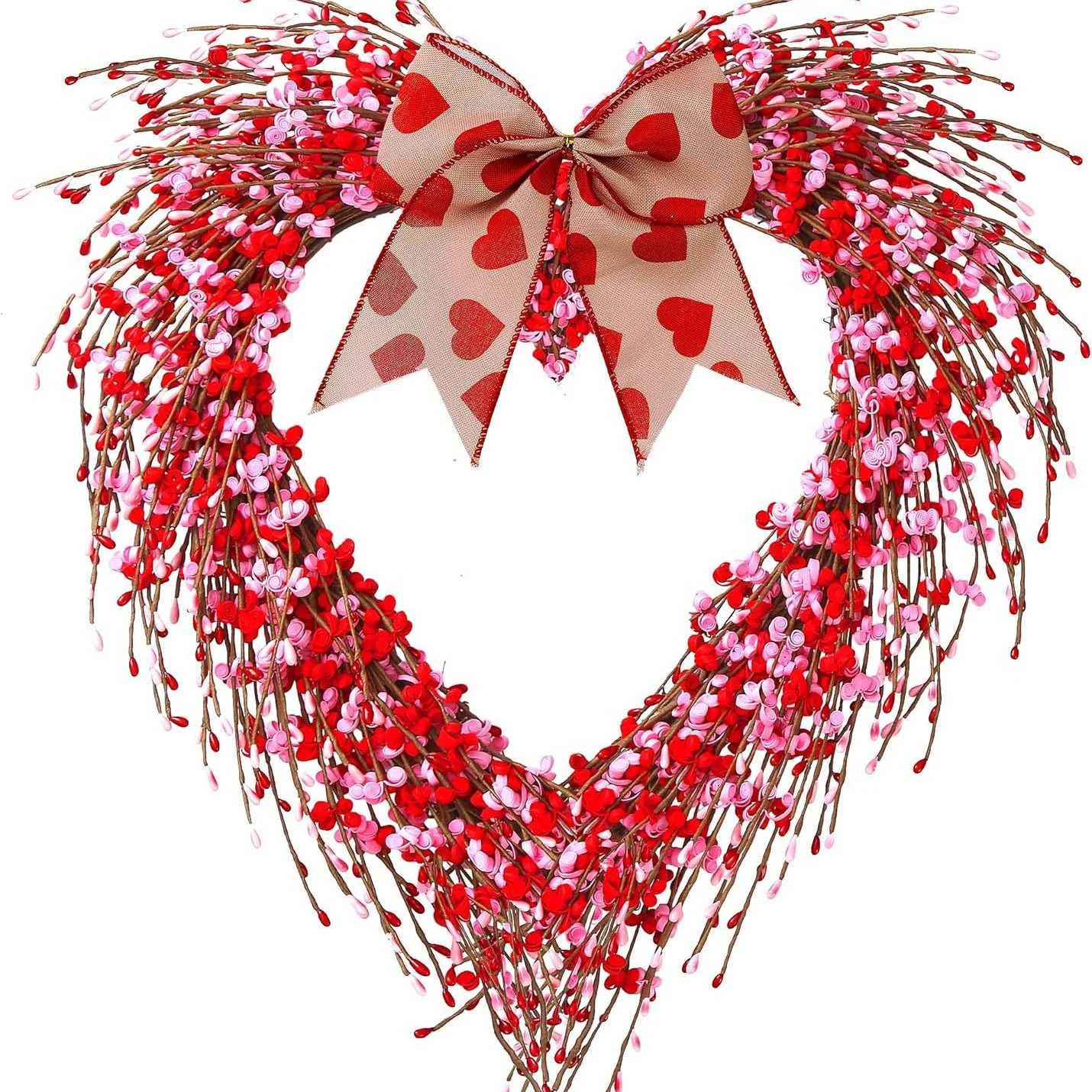 Valentine's Day Spring Wreaths, Heart Shaped Rose Artifiicial Flower Galands Home Decorations, We... | Walmart (US)