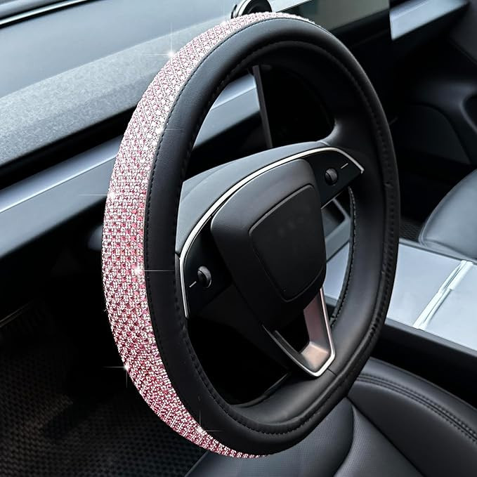 PINCTROT Bling Comfy Steering Wheel Cover for Tesla Model Y/3 Highland/Juniper, D Shaped 14 Inch ... | Amazon (US)