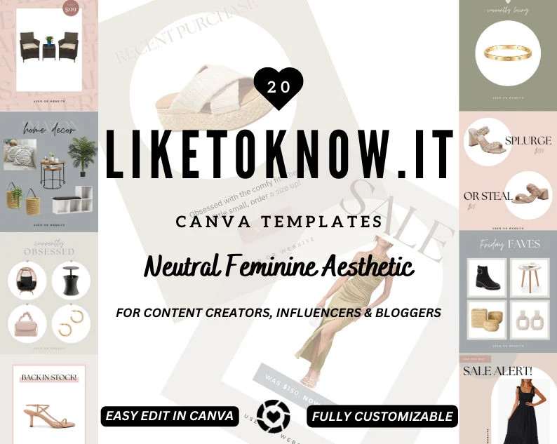 20 LiketoKnowit Canva Templates for Content Creators, Influencers & Bloggers | LTK Canva Template... | Etsy (US)