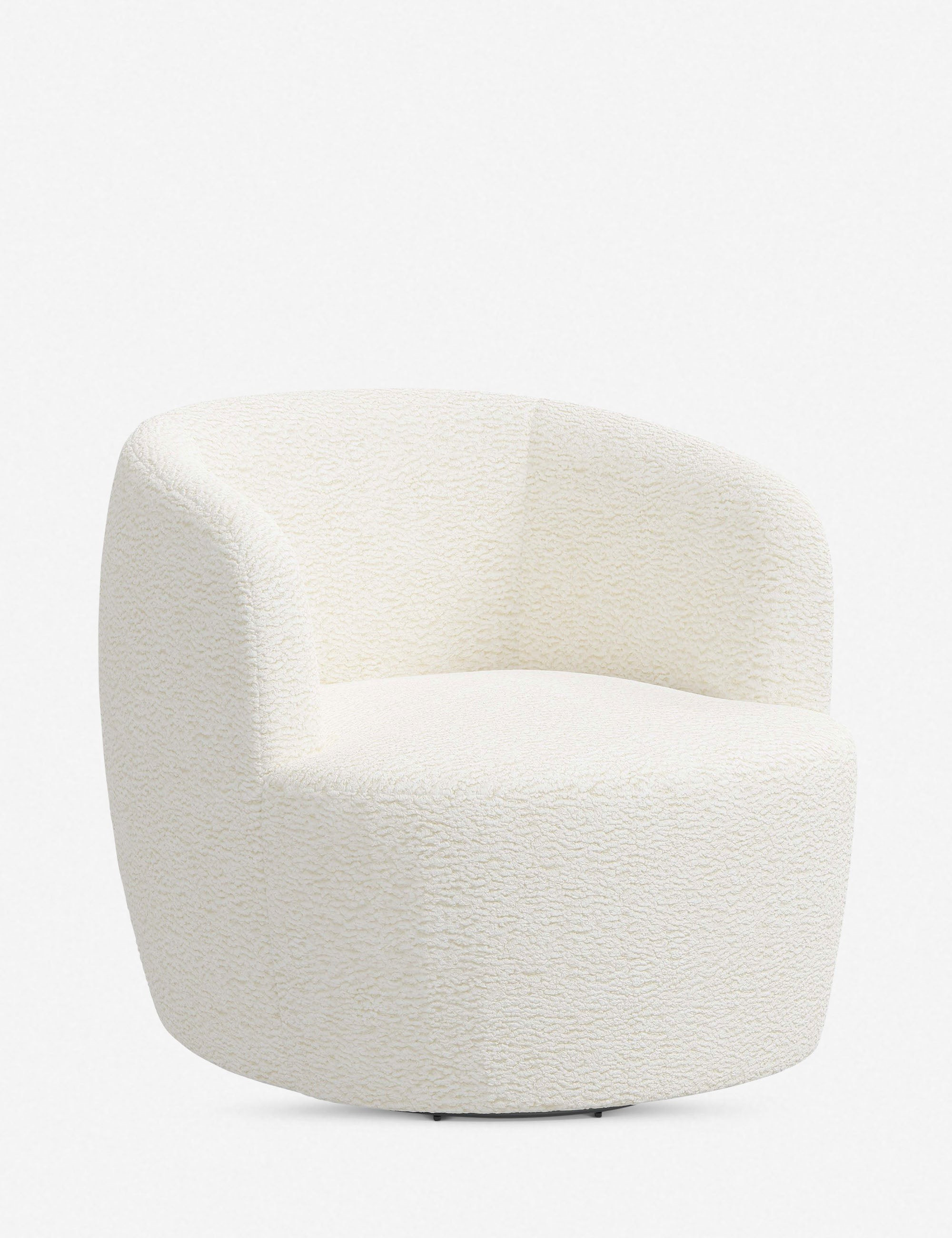Rue Swivel Chair, Cream Sherpa | Lulu and Georgia 