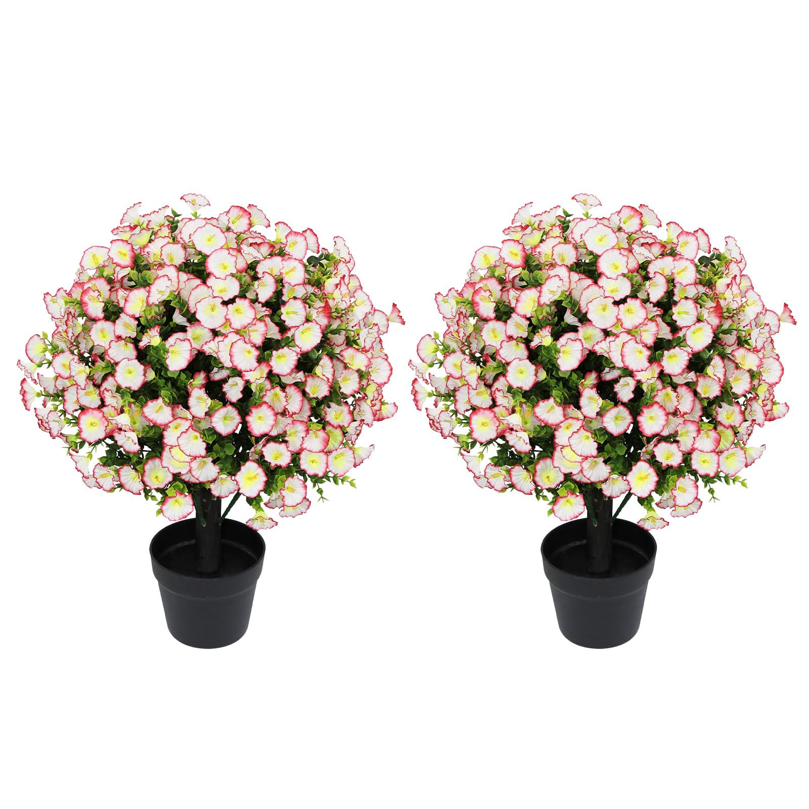 24" Artificial Eucalyptus Potted Plants Outdoor Set of 2 – UV Resistant Faux Topiary-Style Gree... | Amazon (US)