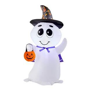 3.5 ft. LED Ghost With Hat | The Home Depot