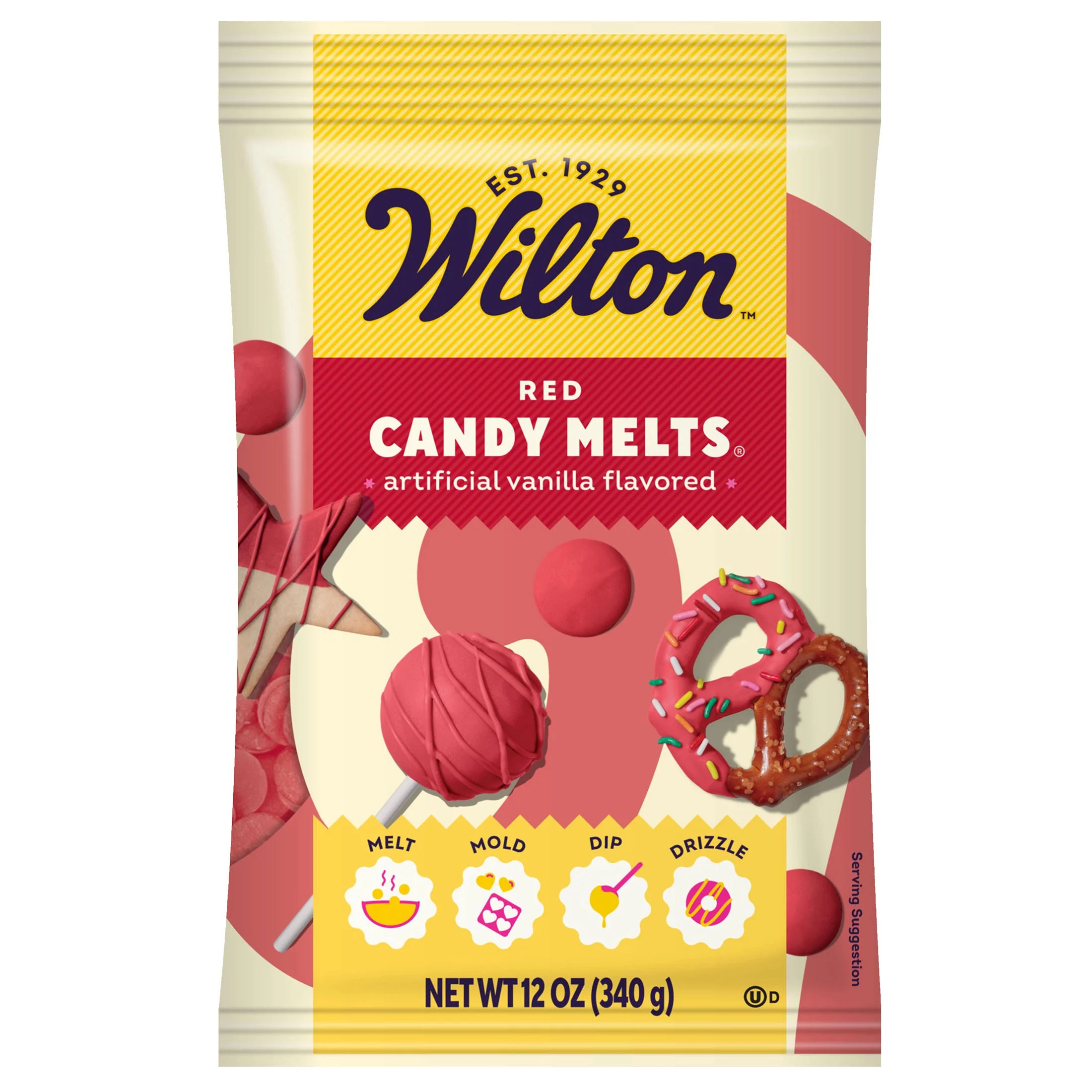 Wilton Red Candy Melts Vanilla-Flavored Wafers 12oz Bag for Baking & Candy Making | Walmart (US)