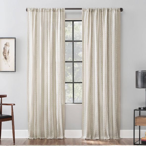 Slub Texture Stripe Cotton Curtain - Archaeo | Target