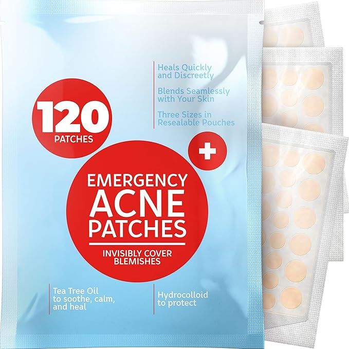 Acne Patches (120 Pack), Hydrocolloid Acne Patch with Tea Tree Oil - Pimple Patches for Face - Zi... | Amazon (US)