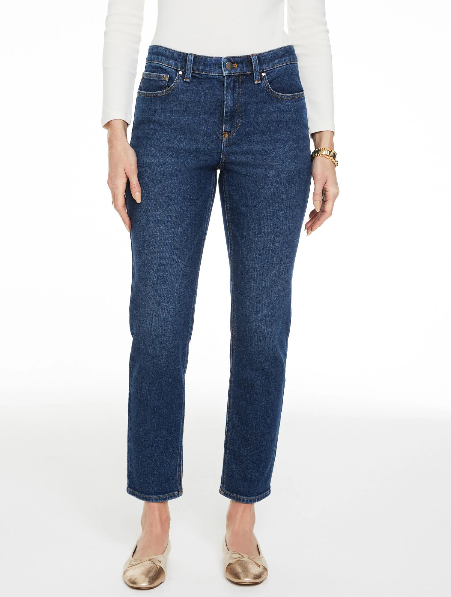Slim Straight Ankle Jeans - Lilies Wash | Talbots