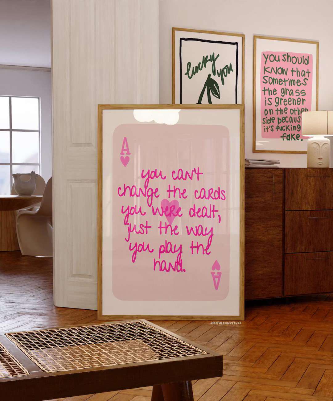 Pink Wall Art Prints Ace Card Poster Girly Wall Decor Dorm Apartment unframed Aesthetic Prints an... | Etsy (US)