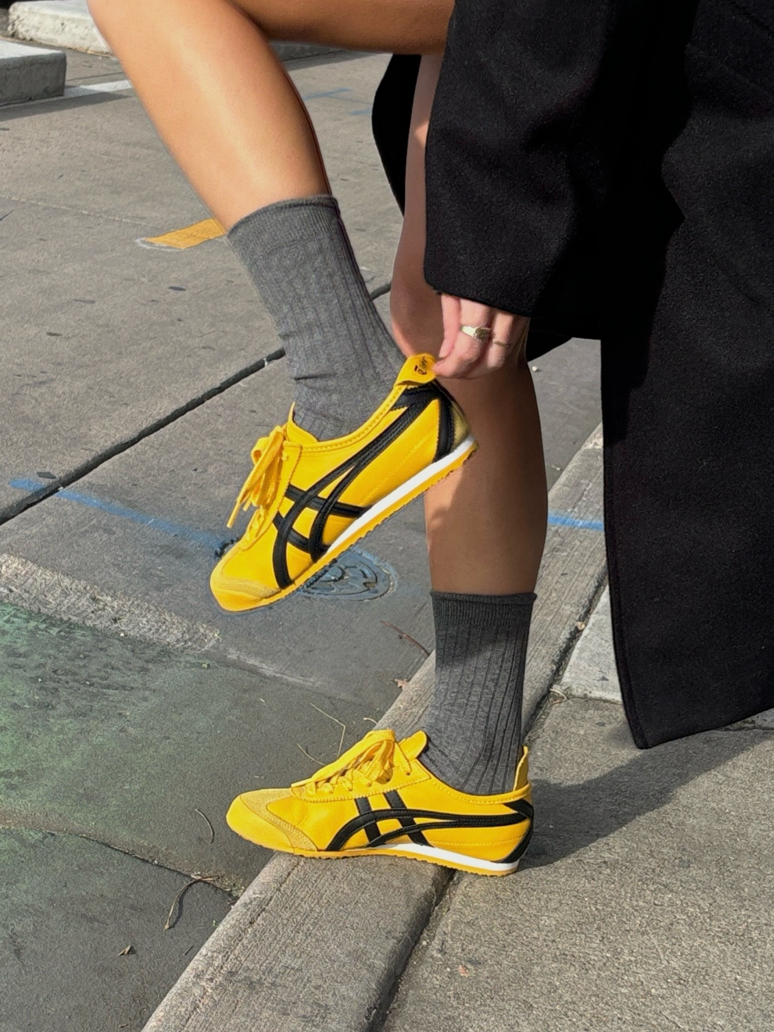 Onitsuka Tiger Mexico 66 Yellow On Feet Yellow Shoes Style Asics