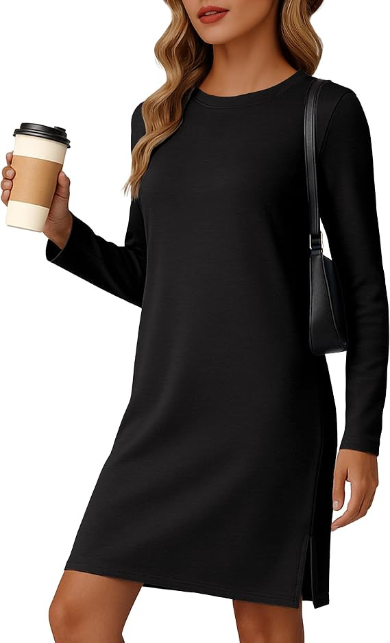 FREEOAK Dresses for Women 2025 Casual Long Sleeve Dress Trendy Fall Spring Vacation Travel Airpor... | Amazon (US)