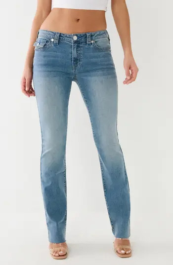 True Religion Brand Jeans Billie Mid Rise Straight Leg Jeans in Medium Viper at Nordstrom Rack, Size 30 | Nordstrom Rack
