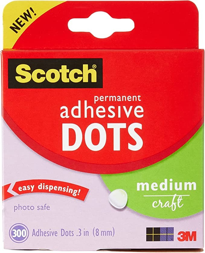 Scotch Brand Adhesive Dots, Medium, 300 Dots/Pack, Easy Dispensing, Permanent, Photo-Safe (010-30... | Amazon (US)