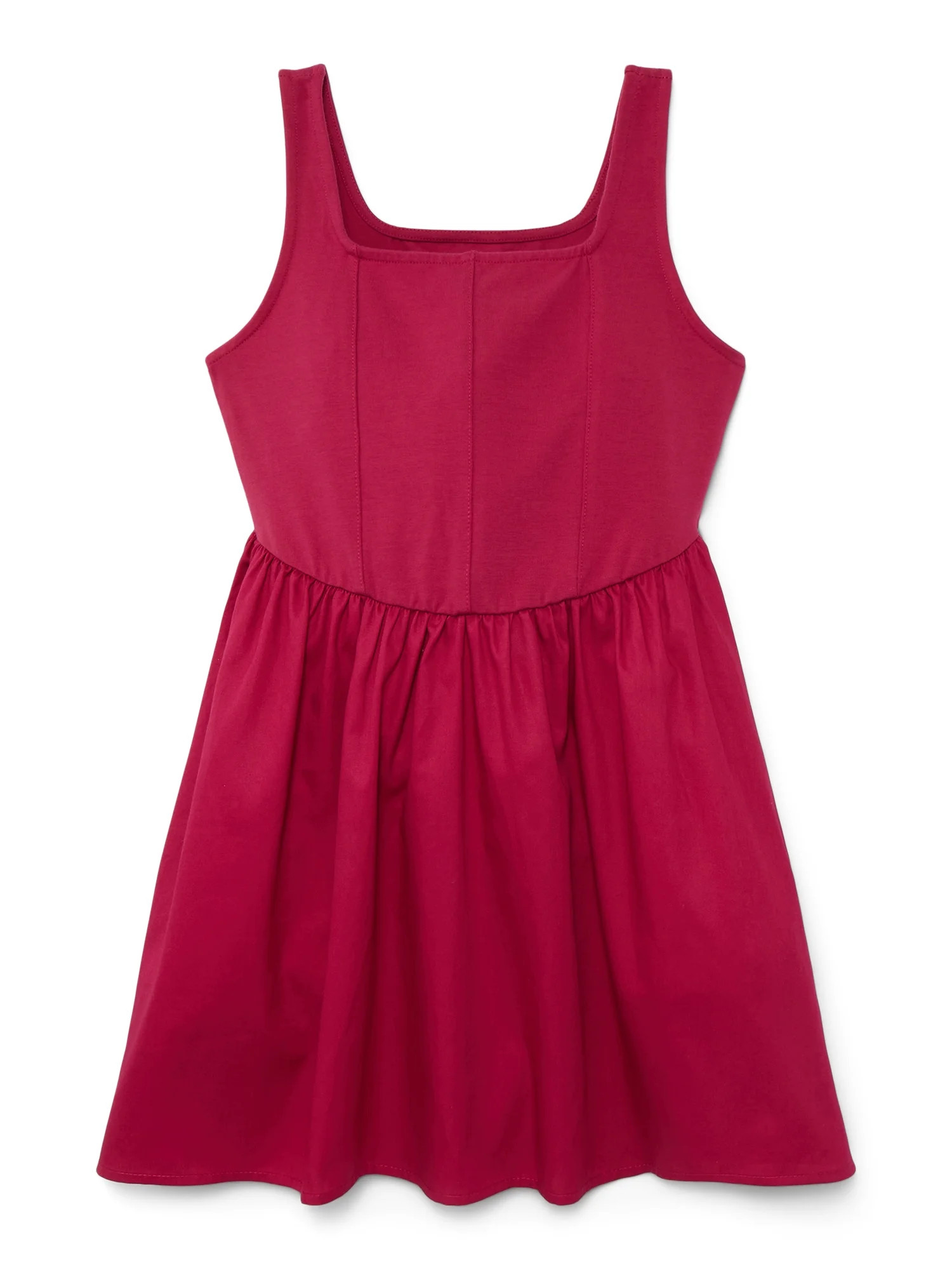 Weekend Academy Girls Square Neck Sleeveless Corset Dress, Sizes 4-18 - Walmart.com | Walmart (US)