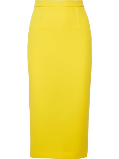 Roland Mouret - Arreton Wool-crepe Skirt - Yellow | NET-A-PORTER (US)