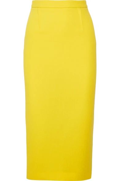 Roland Mouret - Arreton Wool-crepe Skirt - Yellow | NET-A-PORTER (US)