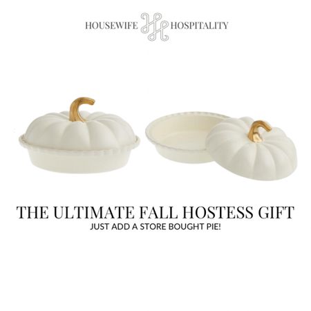 Looking for an elevated way to bring over a pie for an upcoming Friendsgiving or Thanksgiving Dinner? Grab one of these gorgeous white & gold lidded pie dishes, and just insert a gourmet store bought pie. Let the host know that the dish is a thank you for hosting, and no need to return it! 

#LTKhome #LTKunder50 #LTKSeasonal