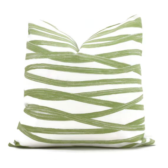 Schumacher Green Brushstrokes Decorative Pillow Cover 18x18 | Etsy | Etsy (US)