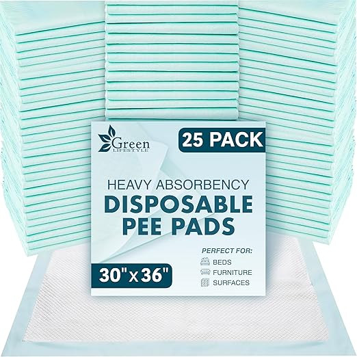 GREEN LIFESTYLE Underpads - Chucks Pads Disposable Adults, for use as Incontinence Bed Pads, Pet ... | Amazon (US)
