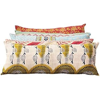 Creative Co-op DA8018-1 Vintage Multicolor Cotton Quilt Kantha Lumber Pillow (Each one Will Vary) | Amazon (US)