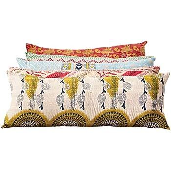 Creative Co-op DA8018-1 Vintage Multicolor Cotton Quilt Kantha Lumber Pillow (Each one Will Vary) | Amazon (US)