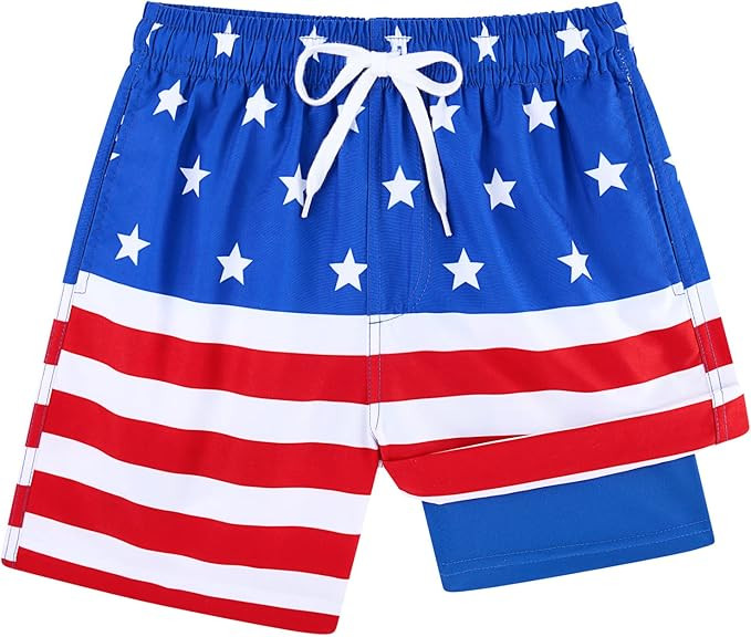 Belovecol Boys Swim Trunks with Compression Liner Anti-Chafe Swim Shorts Quick Dry UPF 50+ Bathin... | Amazon (US)