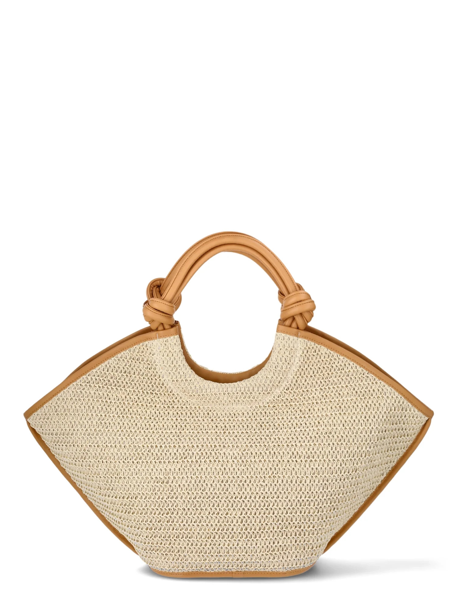 Time and Tru Women's Knotted Handle Tote Bag, Natural | Walmart (US)