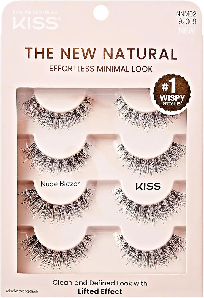 KISS The New Natural, False Eyelashes, Nude Blazer', 12 mm, Includes 4 Pairs Of Lashes, Contact L... | Amazon (US)