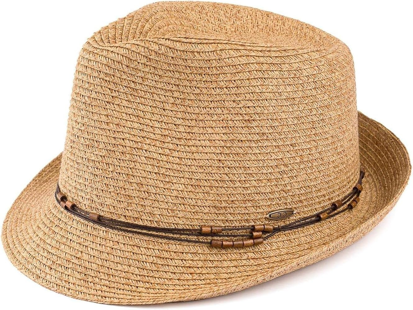 Funky Junque Straw Fedora Hats for Women - UPF 50+ Sun Hat, Short Brim Packable Beach Hat with Wo... | Amazon (US)